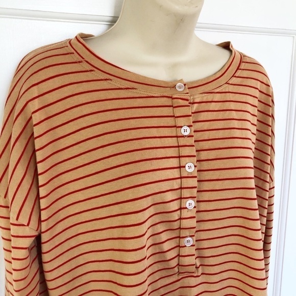 Maison Du Soir White Label Striped Pajama Top NWT - Picture 3 of 9